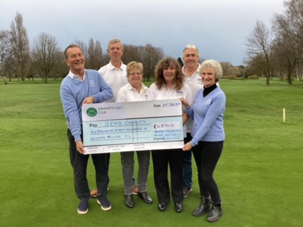 Gems Charity cheque from Kibworth Golf Club