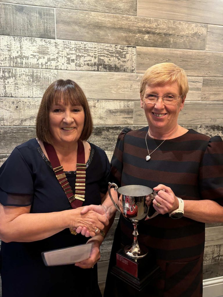 Ladies Champion Jackie Arrowsmith, pictured with President, Jill Davies