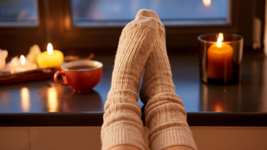 Cosy socks and candles